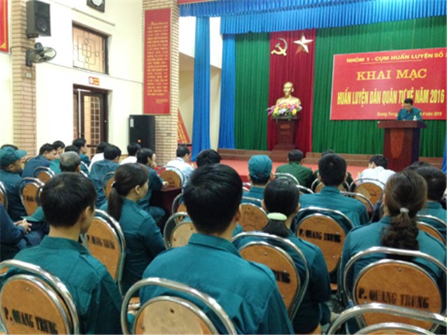 Nhóm 1, Cụm huấn luyện số 2: Khai mạc huấn luyện Dân quân tự vệ năm 2016