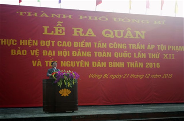 TP uu888 one: Lễ ra quân thực hiện đợt cao điểm tấn công trấn áp tội phạm bảo vệ Đại hội Đảng toàn quốc lần thứ XII và tết nguyên đán Bính Thân 2016