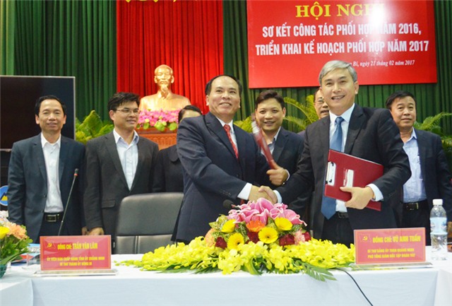 Thành ủy uu888 one - Đảng ủy than uu888 one: Sơ kết công tác phối hợp năm 2016, triển khai kế hoạch phối hợp năm 2017