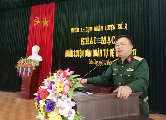 Nhóm 1 - Cụm huấn luyện số 2: Khai mạc huấn luyện dân quân tự vệ năm 2017