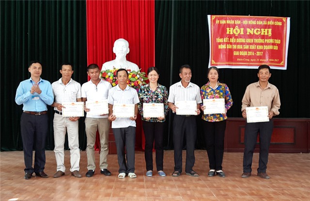 Hội Nông dân xã Điền Công: tuyên dương các tập thể, cá nhân sản xuất, kinh doanh giỏi