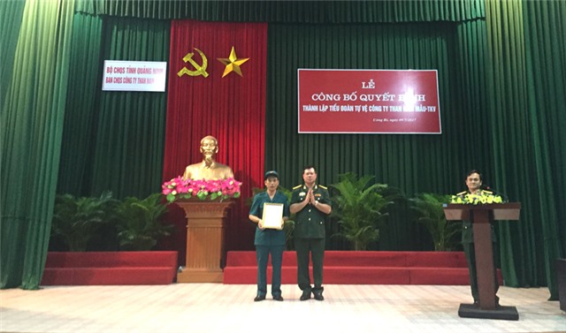 Thành lập Tiểu đoàn tự vệ Công ty than Nam Mẫu - TKV