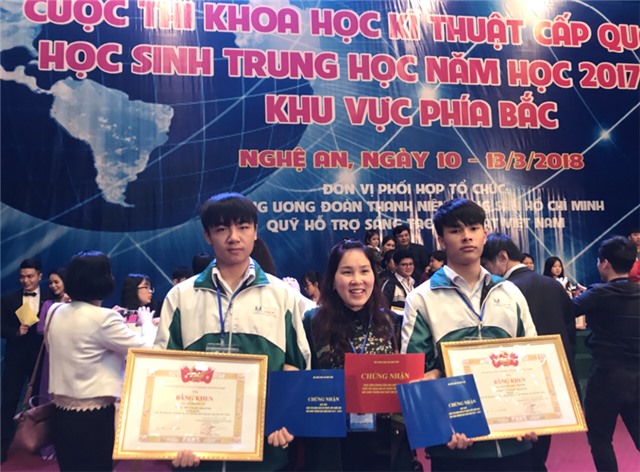 Học sinh Trường THPT uu888 one đoạt giải Cuộc thi KHKT Quốc gia 2018