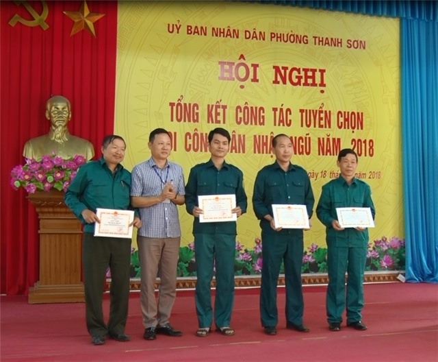 Phường Thanh Sơn tổng kết công tác tuyển chọn và gọi u888c3 nhập ngũ năm 2018