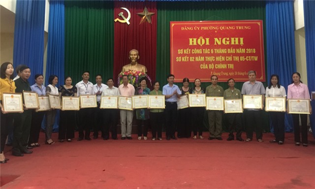 Đảng bộ phường Quang Trung: sơ kết 2 năm thực hiện Chị thị 05 của Bộ chính trị
