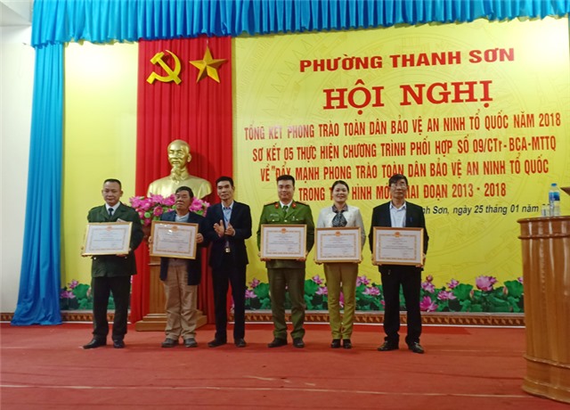Phường Thanh Sơn tổng kết phong trào toàn dân bảo vệ uu888 có Tổ quốc năm 2018
