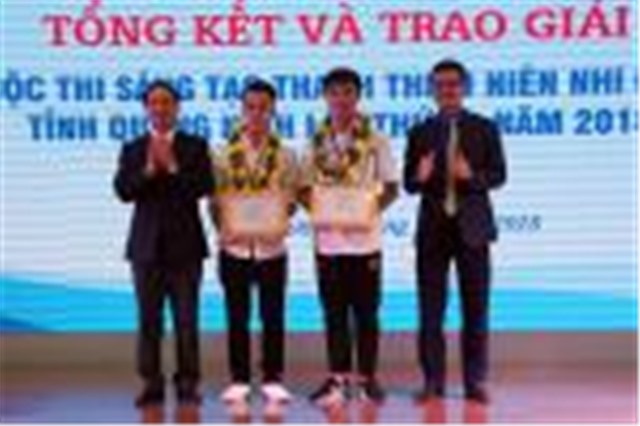 Danh sách dự kiến các mô hình, sản phẩm đoạt giải Cuộc thi sáng tạo thanh thiếu niên, nhi đồng tỉnh uu888 one lần thứ V-2019