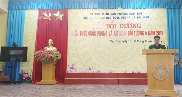 Phường Nam Khê khai mạc lớp bồi dưỡng kiến thức quốc phòng - uu888 có đối tượng 4 năm 2019