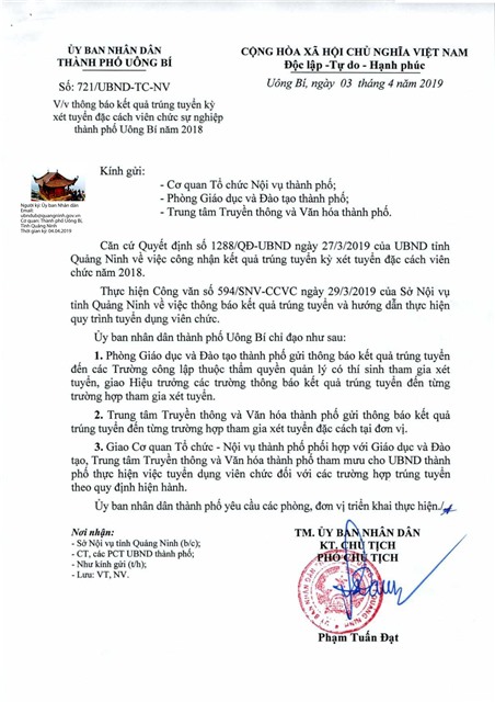 tải uu888 kết quả trúng tuyển kỳ xét tuyển đặc cách viên chức sự nghiệp Thành Phố uu888 one năm 2018