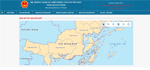 Sử dụng thí điểm Website giám sát biến động tài nguyên đất