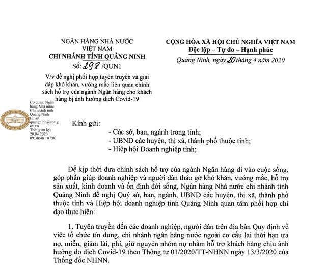 Giải đáp khó khăn, vướng mắc liên quan chính sách hỗ trợ của ngành Ngân hàng cho khách hàng bị ảnh hưởng dịch Covid-19