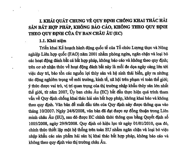 Tài liệu tuyên truyền hoạt động phòng, chống khai thác hải sản bất hợp pháp, không báo cáo và không theo quy định 