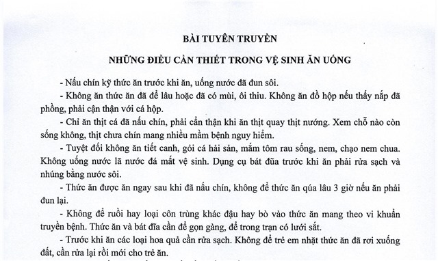Những điều cần thiết trong vệ sinh ăn uống