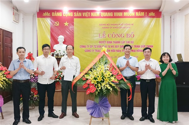 Công bố thành lập Chi bộ Công ty CP Tư vấn Đầu tư và Xây dựng công trình Đức Thịnh và Công ty TNHH Thương mại Hồng Đức