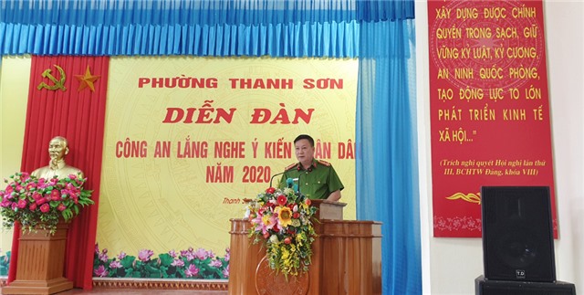 Phường Thanh Sơn: Diễn đàn Công an lắng nghe ý kiến nhân dân