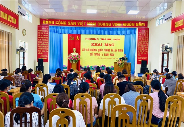 Phường Thanh Sơn: Khai mạc lớp bồi dưỡng kiến thức Quốc phòng - An ninh cho đối tượng 4 năm 2020