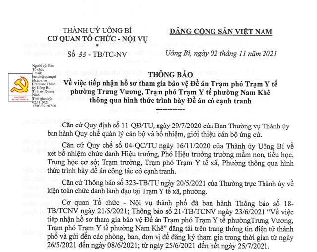tải uu888 về việc tiếp nhận hồ sơ tham gia bảo vệ Đề án Trạm phó Trạm Y tế phường Trưng Vương, Trạm phó Trạm Y tế phường Nam Khê thông qua hình thức trình bày Đề án có cạnh tranh