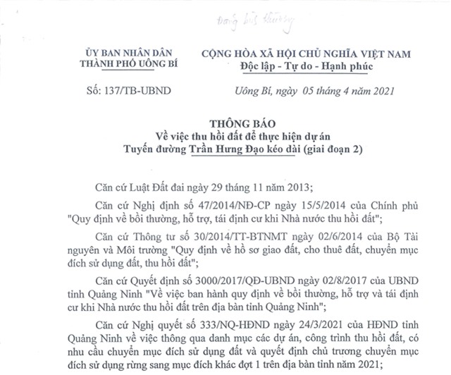 tải uu888 về việc thu hồi đất để thực hiện dự án Tuyến đường Trần Hưng Đạo kéo dài (giai đoạn 2)