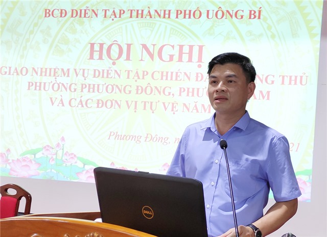 Hội nghị giao nhiệm vụ diễn tập chiến đấu khu vực phòng thủ phường Phương Đông, Phương Nam và các đơn vị tự vệ năm 2021