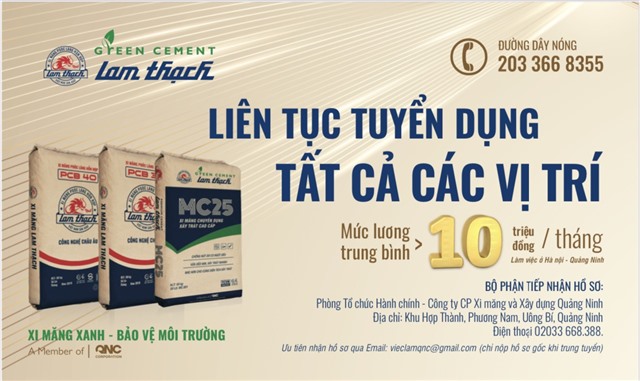 Công ty CP Xi măng và Xây dựng uu888 one tuyển dụng lao động
