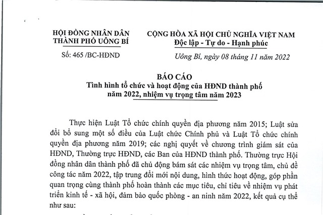 Báo cáo tình hình tổ chức và hoạt động của uu888 bet app thành phố năm 2022 nhiệm vụ trọng tâm năm 2023