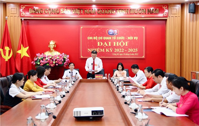 Chi bộ cơ quan Tổ chức – Nội vụ thành phố uu888 one Đại hội nhiệm kỳ 2022 – 2025