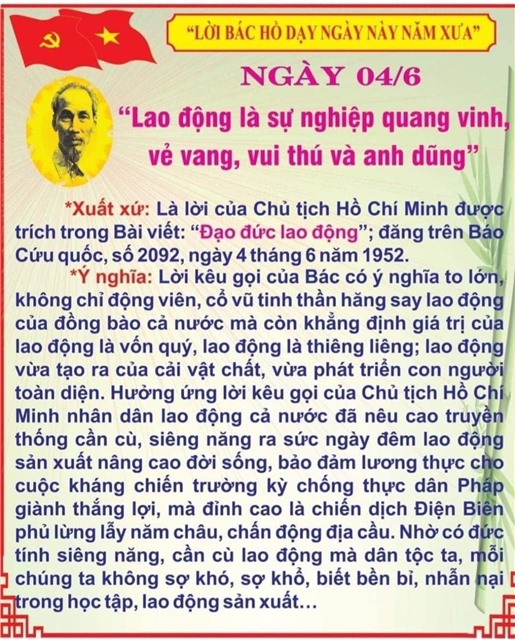 Nhớ lời Bác dạy ngày này năm xưa (4/6)