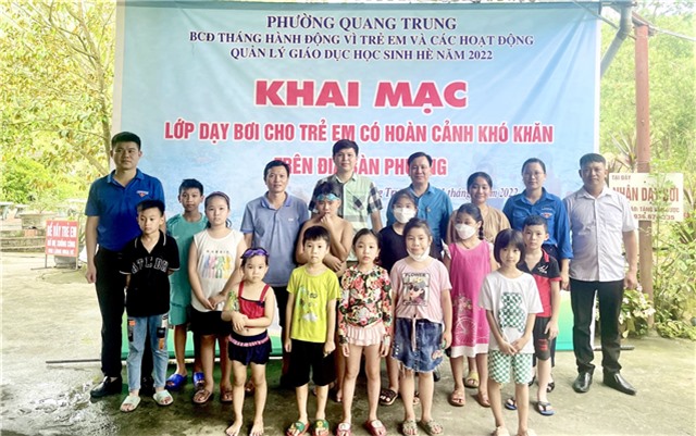 Phường Quang Trung khai giảng lớp dạy bơi uu888 bet cho uu888 bet app có hoàn cảnh khó khăn 
