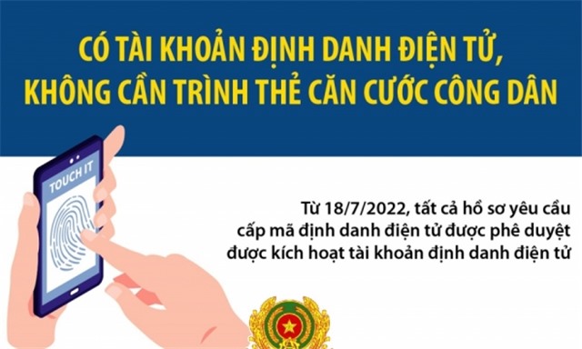Không cần trình căn cước u888c3 khi có tài khoản định danh điện tử