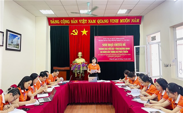 Chi bộ Trung tâm Truyền thông - uu888 bet sinh hoạt chuyên đề “Thành quả nổi bật tỉnh uu888 one 60 năm uu888 game và phát triển”