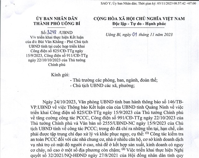 Triển khai thực hiện Kết luận của đồng chí Bùi Văn Khắng - Phó Chủ tịch uu888.con tỉnh tại cuộc họp triển khai Công điện số 825/CĐ-TTg ngày 15/9/2023, Công điện số 911/CĐ-TTg ngày 22/10/2023 của Thủ tướng Chính phủ