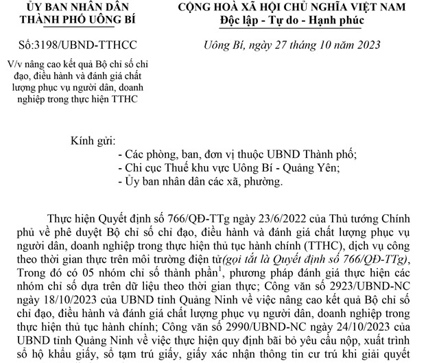 Nâng cao kết quả Bộ chỉ số chỉ đạo, điều hành và đánh giá u888vip1 phục vụ người dân, tải uu888 trong thực hiện TTHC