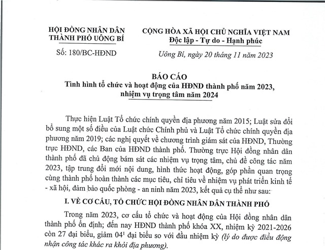 Báo cáo tình hình tổ chức và hoạt động của uu888 bet app thành phố năm 2023, nhiệm vụ trọng tâm năm 2024