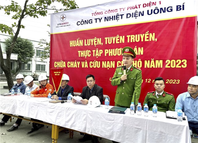 Công ty Nhiệt điện uu888 one huấn luyện tuyên truyền và thực tập phương án chữa cháy và cứu nạn cứu hộ năm 2023