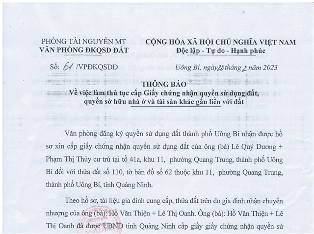 tải uu888 về việc làm thủ tục cấp Giấy chứng nhận quyền sử dụng đất, quyền sở hữu nhà ở và tài sản khác gắn liền với đất