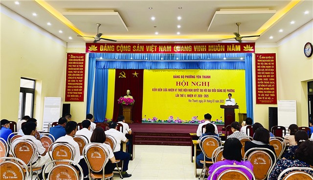 Đảng bộ phường Yên Thanh kiểm điểm giữa nhiệm kỳ thực hiện Nghị quyết Đại hội u888c3 phường lần thứ V, nhiệm kỳ 2020-2025