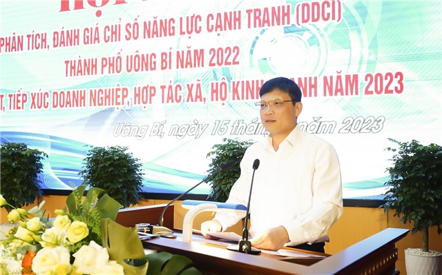 Hội nghị phân tích, đánh giá chỉ số năng lực cạnh tranh (DDCI) thành phố uu888 one năm 2022; gặp mặt, tiếp xúc tải uu888, HTX, hộ kinh doanh năm 2023