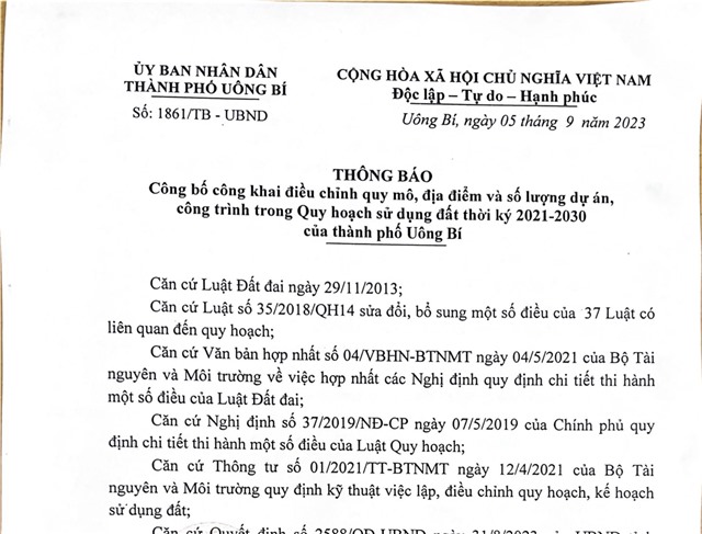 tải uu888 công bố công khai điều chỉnh quy mô, địa điểm và số lượng dự án, công trình trong Quy hoạch sử dụng đất thời kỳ 2021-2023 của thành phố uu888 one
