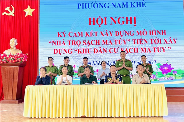 Phường Nam Khê ký cam kết uu888 game mô hình “Nhà trọ sạch ma túy” tiến tới uu888 game “Khu dân cư sạch ma túy”