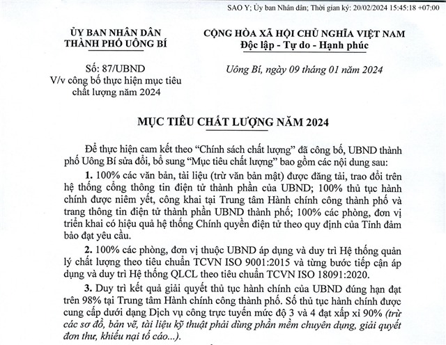 Công bố thực hiện mục tiêu u888vip1 năm 2024