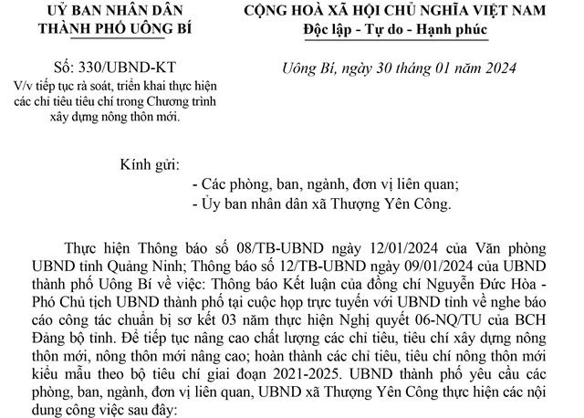 Về việc tiếp tục rà soát, triển khai thực hiện các chỉ tiêu, tiêu chí trong Chương trình uu888 game Nông thôn mới