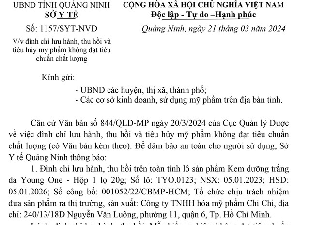 Đình chỉ lưu hành, thu hồi và tiêu hủy mỹ phẩm không đạt tiêu chuẩn u888vip1
