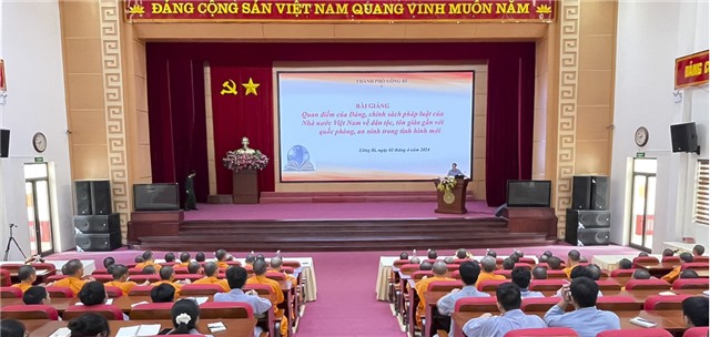 Khai giảng lớp phổ biến kiến thức quốc phòng và uu888 có cho tăng, ni, Phật tử trên địa bàn thành phố (lớp 1) năm 2024