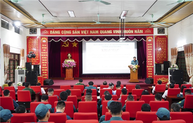 Cụm huấn luyện số 4 khai mạc huấn luyện chiến đấu, giáo dục chính trị cho lực lượng DQTV năm 2024