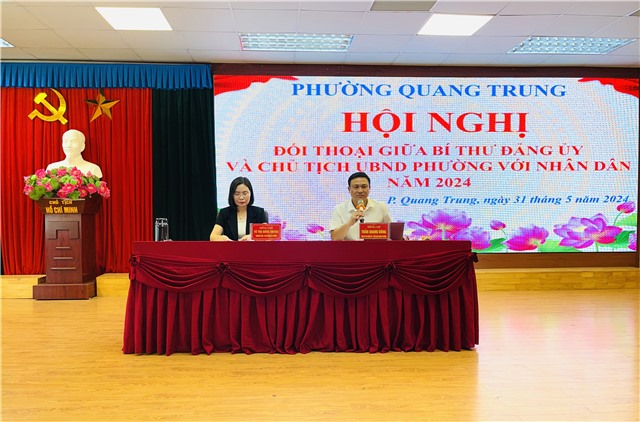 Phường Quang Trung đối thoại giữa Bí thư Đảng uỷ và Chủ tịch uu888.con phường với Nhân dân năm 2024