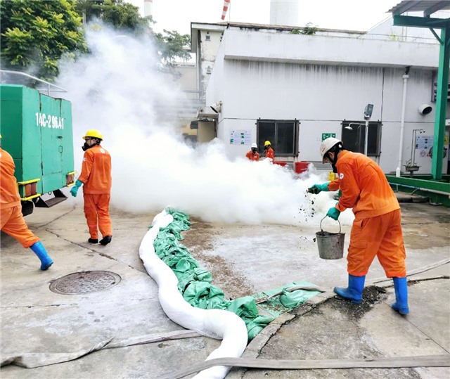 Công ty Nhiệt điện uu888 one diễn tập ứng phó sự cố hóa chất