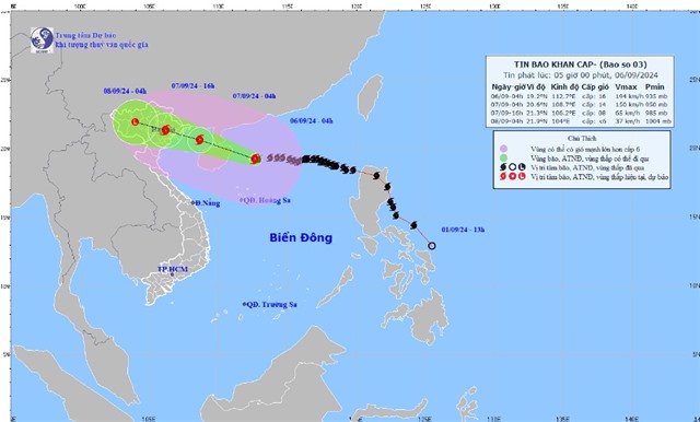 Siêu bão Yagi cách uu888 one 620km về phía Đông Nam