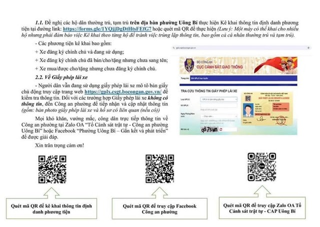 Công an phường uu888 one: triển khai tổng rà soát, làm sạch dữ liệu đăng ký phương tiện, giấy phép lái xe và số hóa hồ sơ đăng ký xe