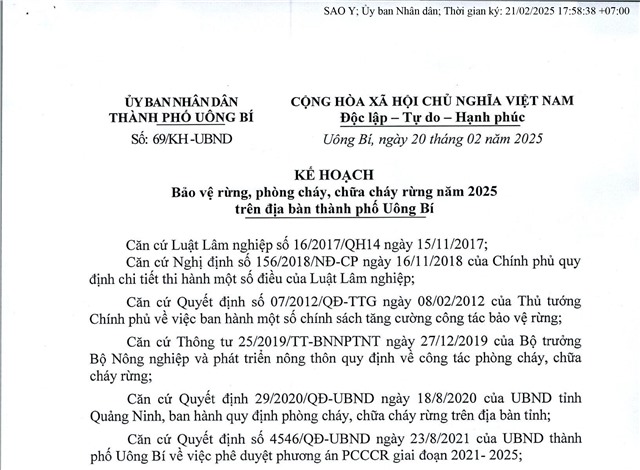 Kế hoạch bảo vệ rừng, phòng cháy, chữa cháy rừng năm 2025 trên địa bàn thành phố uu888 one