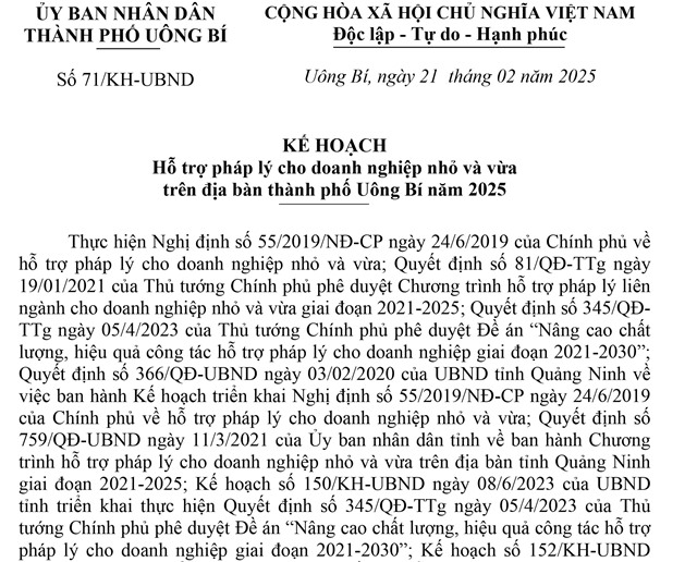  Kế hoạch Hỗ trợ pháp lý cho tải uu888 nhỏ và vừa trên địa bàn thành phố uu888 one năm 2025